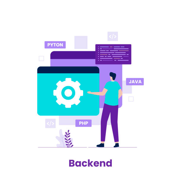 flat design backend of developer concept - 系統(tǒng)軟件 幅插畫檔、美工圖案、卡通及圖標(biāo)